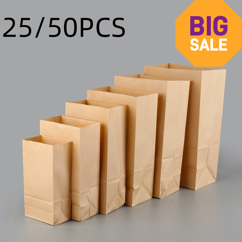 25/50pcs Brown Kraft Paper Bag - Plant Parent Gifts 评论和价格