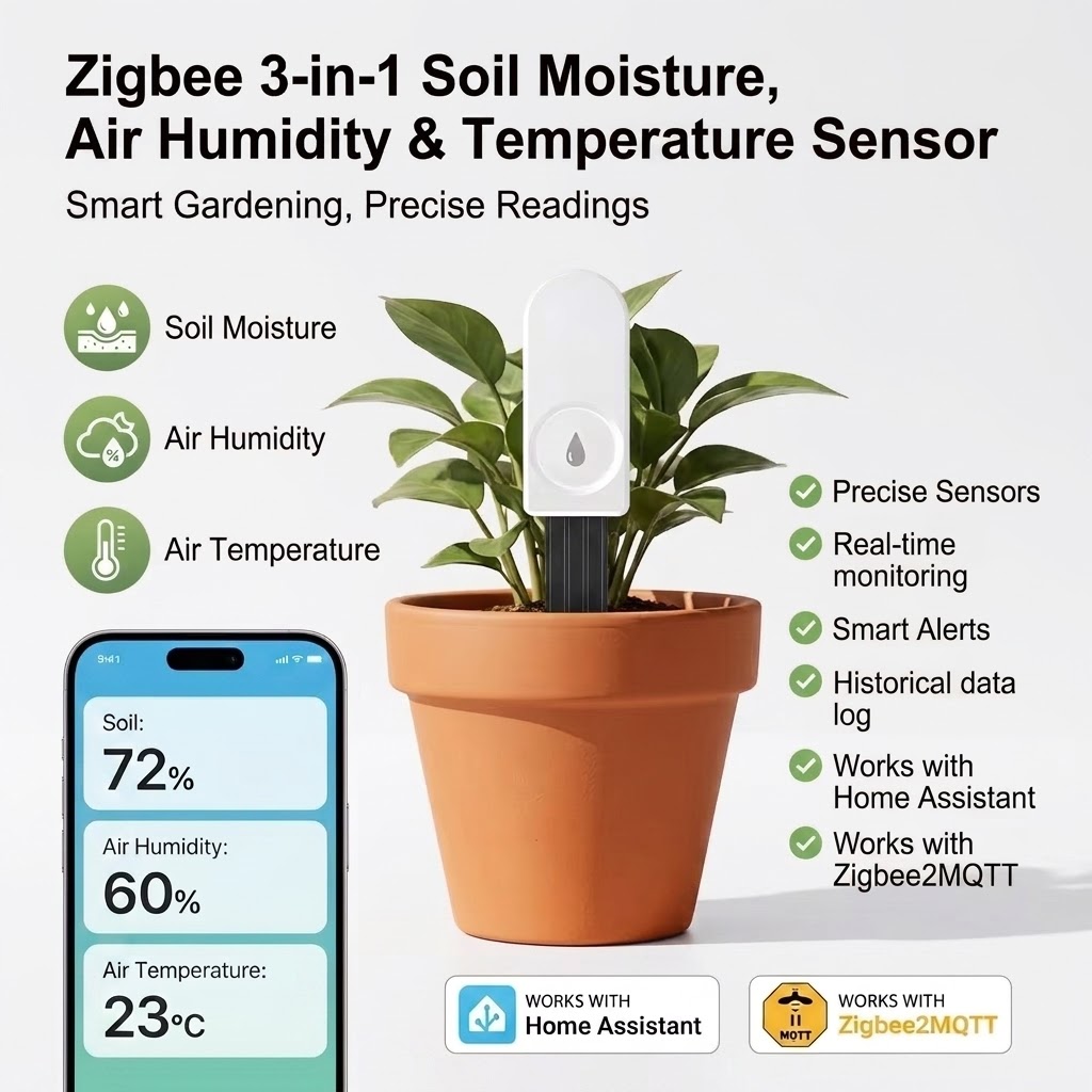 ZigBee Smart Soil Moisture Sen - Plant Parent App 评论和价格