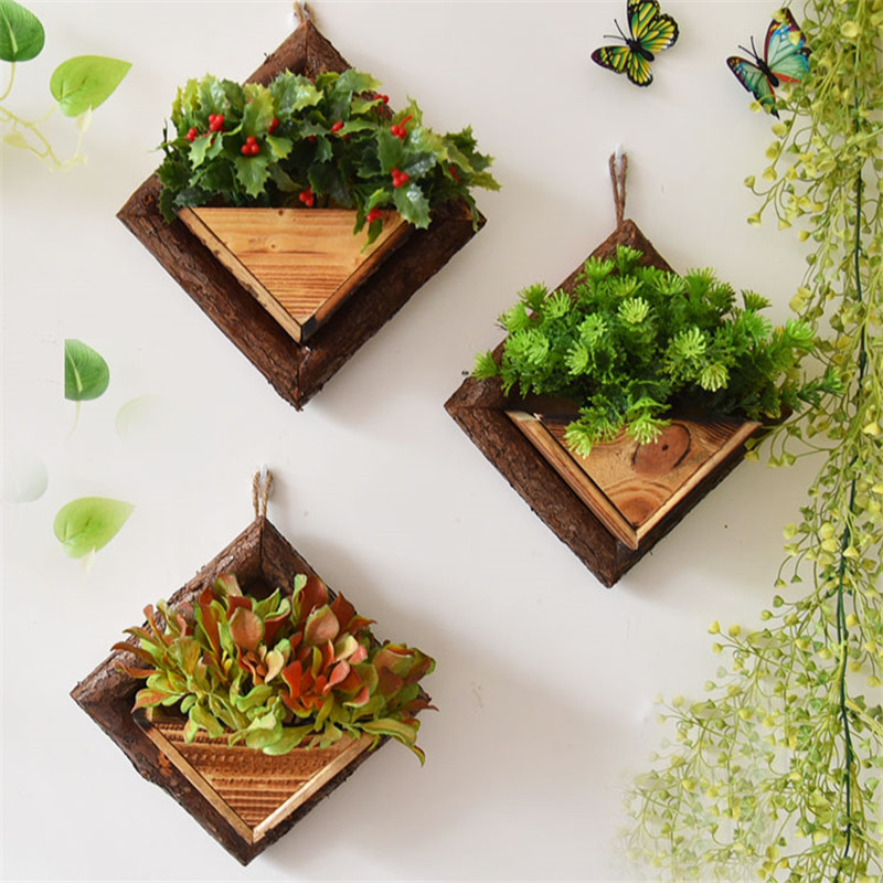 Wall Hanging Flower Pots Woode - Plant Parent 评论和价格