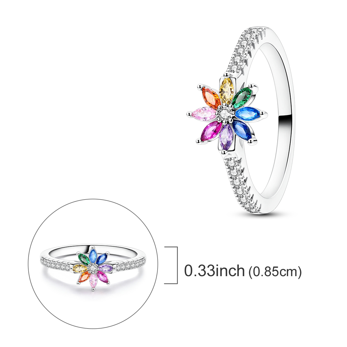 925 Sterling Silver Rainbow Fl - Plant Parent Gifts 评论和价格
